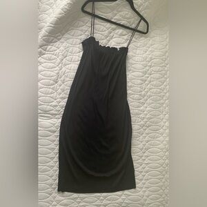 #1 H&M black mini pleats shift dress size M